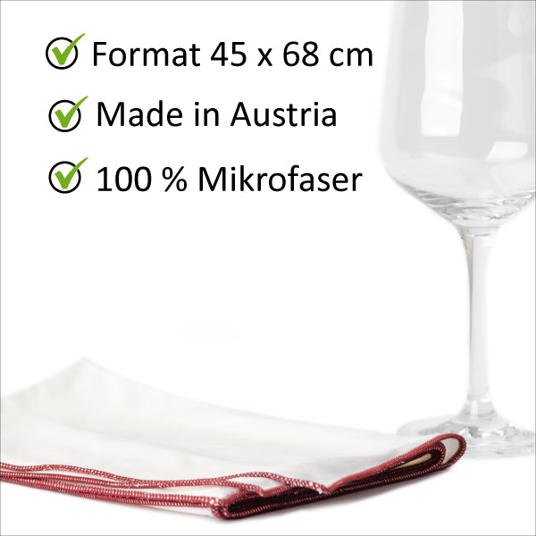Sonty 1 Stück Glastuch- Glaspoliertuch aus Microfaser- 45 x 68 cm weiß
