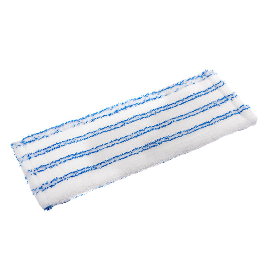 Sonty 1 Stück Mopp- Microfaser- Wischmop Professional 40cm weiß mit blauen Streifen