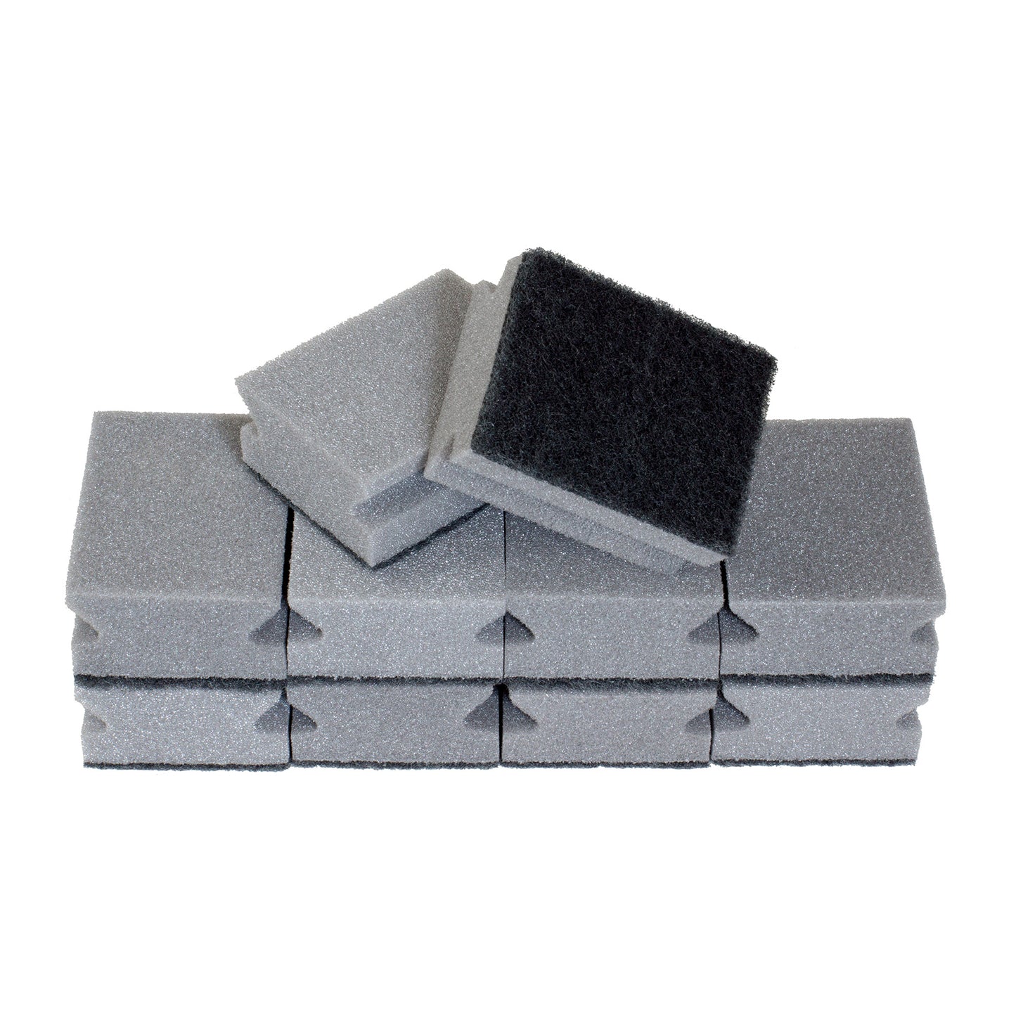 Sonty 10 Stück Topfreiniger Premium- Schwamm mit Schleifmittel- 9 x 7 x 4 cm schwarz/grau